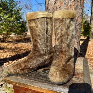 🦭Vintage Pre Ban Eddie Bauer seal fur/Sheepskin camp booties 🦭